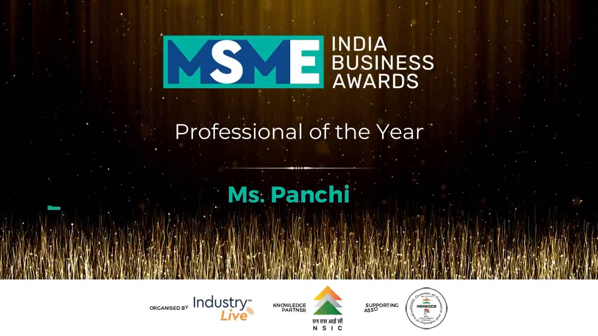 Professional of the year 2021 by MSME India Business awards